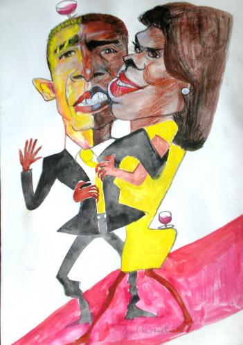 Cartoon: Obama Tanz (medium) by zichy2008 tagged obama,berühmte,person