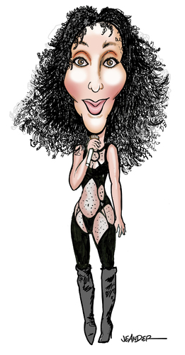 Cartoon: Cher (medium) by jeander tagged cher,singer,artist,cher,singer,artist