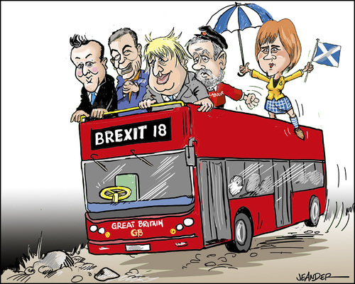 Cartoon: Driverless (medium) by jeander tagged labour,corbyn,jeremy,sturgeon,nicola,johnson,boris,leave,ukip,farage,nigel,remain,party,conservative,cameron,david,eu,david,cameron,conservative,party,remain,nigel,farage,ukip,leave,boris,johnson,nicola,sturgeon,jeremy,corbyn,labour