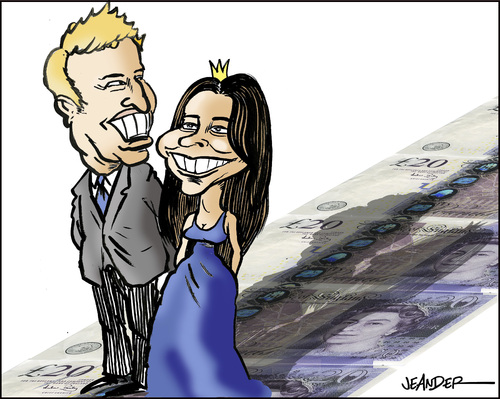 Cartoon: Royal Wedding (medium) by jeander tagged royal,wedding,kate,william,marriage,charlesqueen,buckingham,palace,windsor,mountbatten,royal wedding,kate,william,hochzeit,royal,wedding