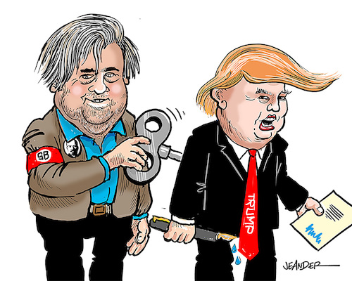 Cartoon: Steve Bannon (medium) by jeander tagged trump,bannon,donald,steve,presidenr,us,tfrump,bannon,donald,steve,presidenr,us