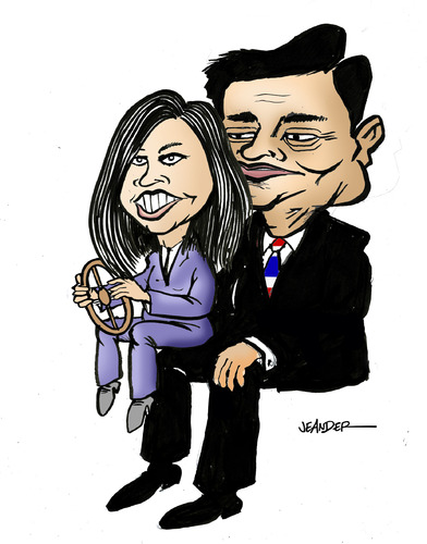 Cartoon: Yingluck Shinawatra (medium) by jeander tagged shinawatra,yingluck,thaksin,pm,primeminister,thailand,shinawatra,yingluck,thaksin,thailand