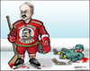 Cartoon: Alexandre Lukachenko (small) by jeander tagged president,alexamdre,alexsander,lukachenko,hockeyplayer,freedom,human,rights
