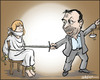 Cartoon: Hungary and the Goddess of Justi (small) by jeander tagged hungary,justice,law,viktir,orban