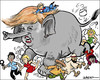 Cartoon: The bull in the china shop (small) by jeander tagged donald,trump,elephant,republican,party