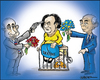 Cartoon: The Suitors (small) by jeander tagged russia ukraine eu rumpoi putin viktor yanukovych julia tymosjenko herman van rompuy