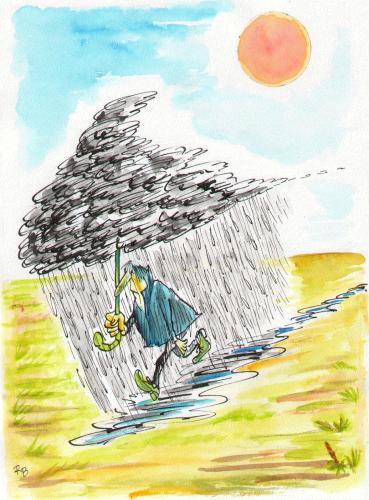 Cartoon: pessimism (medium) by rakbela tagged rb,weather,rain,pessimism
