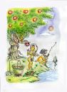 Cartoon: Adam -Eva (small) by rakbela tagged rb,paradise,adam,eva,apple