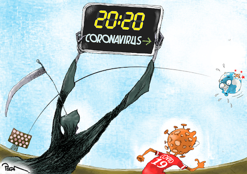 Cartoon: Corona Outbreak (medium) by Popa tagged corona,coronavirus,who,covid19,epidemic,pandemic,desease