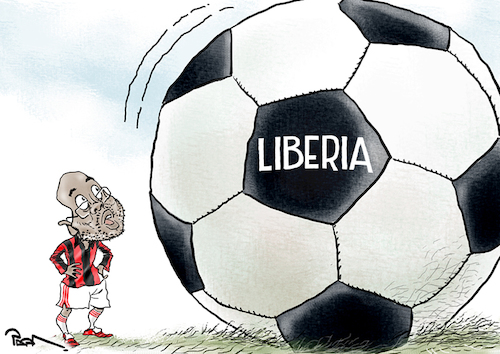 Cartoon: George Weah And New Challenges (medium) by Popa tagged george,weah,soccer,football,liberia,africa,politics,fifa