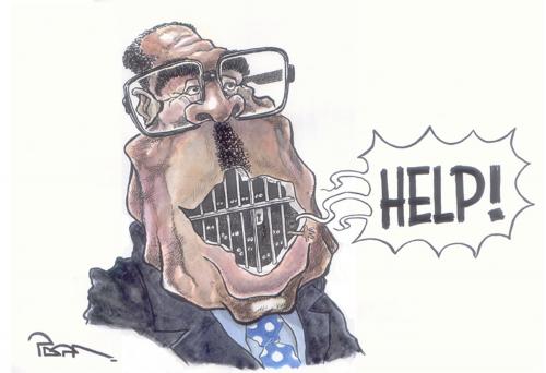 Cartoon: Mugabe and Zimbabwe (medium) by Popa tagged 01,1108