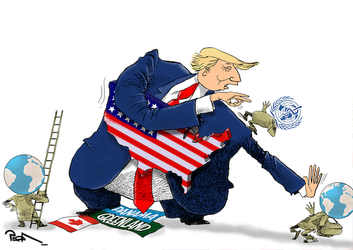 Cartoon: Trump policy (medium) by Popa tagged trump,usa,us