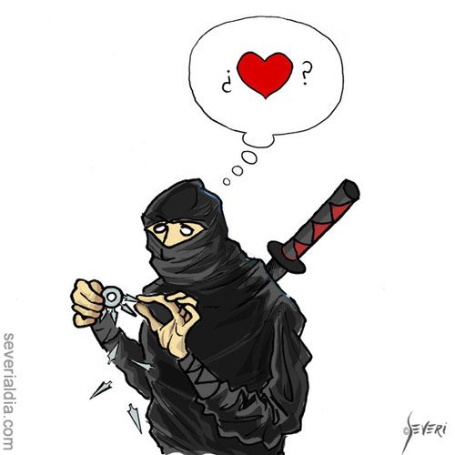 Cartoon: Ninja in love (medium) by mseveri tagged love,in,ninja