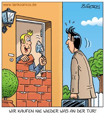 Cartoon: vertreter (medium) by pentrick tagged vertreter,verkaufen,salesperson,sell,door,tür,man,mann,
