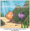 Cartoon: schuppengauner (small) by pentrick tagged fisch fish überfall ganove pistole holdup tiere animals gerd bökesch cartoon meer ozean ocean tank comics tankcomics