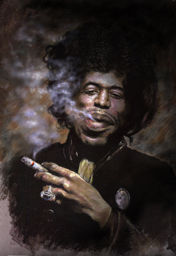 Cartoon: Jimi Hendrix (medium) by ylli haruni tagged cartoon,hendrix,jimi