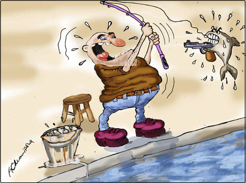 Cartoon: fisherman (medium) by hakanipek tagged fishing