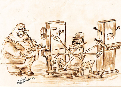 Cartoon: performance award (medium) by hakanipek tagged work,exploitation,of,the,laborer,oppressed