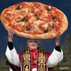 Cartoon: PIZZA-PAPST (small) by neufred tagged pizza,papst