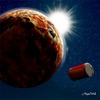 Cartoon: PLANET PIZZA (small) by neufred tagged pizza,weltall,parmesan