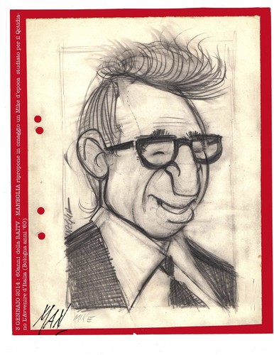 Cartoon: 60 anni RAITV (medium) by Enzo Maneglia Man tagged man,maneglia,raitv,60anni,bongiorno,mike,caricatur