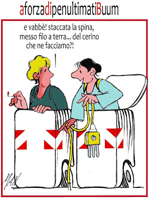 Cartoon: Berlusconi penultimatiBuum (medium) by Enzo Maneglia Man tagged cassonettari,settembre,2013,maneglia,man,governoletta,italia