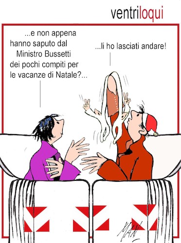 Cartoon: compiti vacanze natalizie (medium) by Enzo Maneglia Man tagged vignette,umorismo,grafico,satira,costume,compiti,vacanze,natalizie,fighillearte,maneglia,man