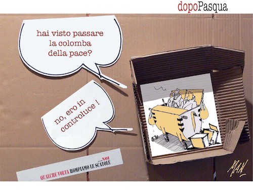 Cartoon: dopo Pasqua (medium) by Enzo Maneglia Man tagged vignette,umorismo,grafico,satira,spilli,fighillearte,piccolomuseo,maneglia,man