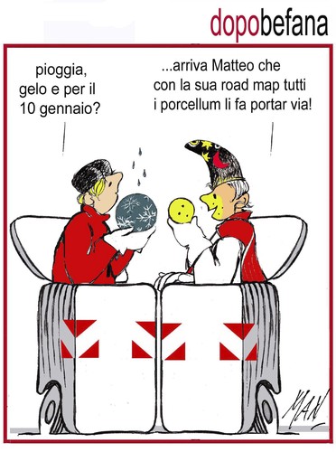 Cartoon: Epifania (medium) by Enzo Maneglia Man tagged fighillearte,maneglia,6gennaio,cassonettari