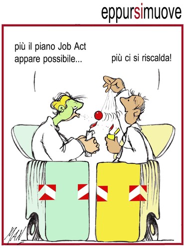 Cartoon: eppur si muove (medium) by Enzo Maneglia Man tagged cassonettari,maneglia,man,fighillearte
