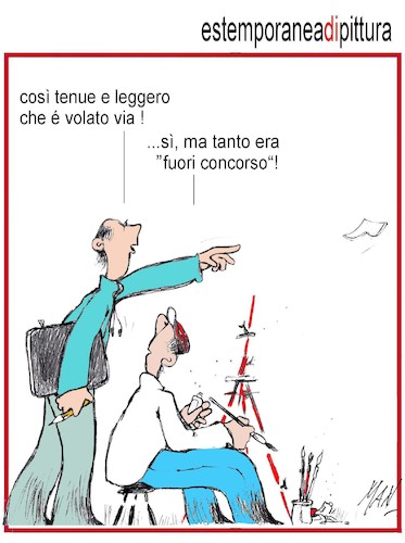 Cartoon: extempore di pittura (medium) by Enzo Maneglia Man tagged vignette,umorismo,grafico,spilli,di,man,enzo,maneglia,fighillearte