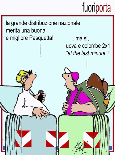 Cartoon: fuoriporta (medium) by Enzo Maneglia Man tagged cassonettari,man,maneglia,fighillearte