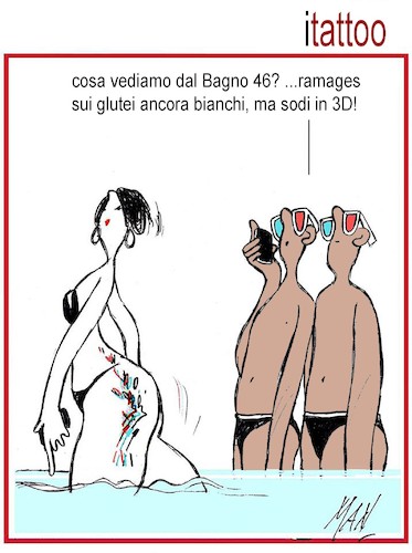 Cartoon: i tattoo (medium) by Enzo Maneglia Man tagged vignette,umorismo,grafico,mare,tattoo,maneglia,man