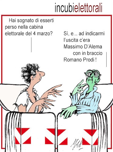 Cartoon: incubi elettorali 2018 (medium) by Enzo Maneglia Man tagged vignette,umorismo,grafico,spilli,fighillearte,man,maneglia