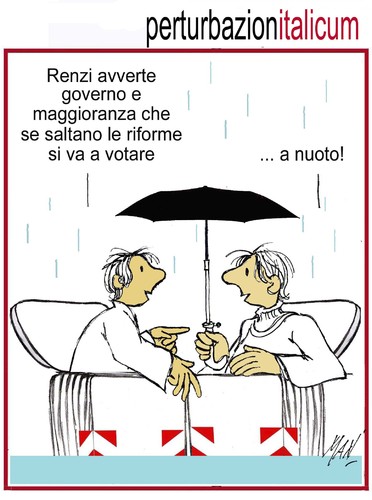 Cartoon: ITALICUM (medium) by Enzo Maneglia Man tagged 2014,gennaio,cassonettari,maneglia,man,fighillearte