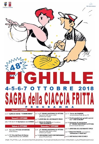Cartoon: la ciaccia fritta 2018 (medium) by Enzo Maneglia Man tagged sagre,feste,tradizionali,ciaccia,fritta,fighille,maneglia,enzo