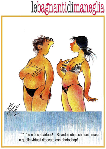 Cartoon: le bagnanti di maneglia (medium) by Enzo Maneglia Man tagged man,maneglia,enzo,bagnanti,le