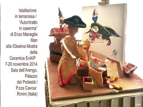 Cartoon: Maneglia in terrarossa (medium) by Enzo Maneglia Man tagged mostra,ceramica,rimini,2014,enzo,maneglia