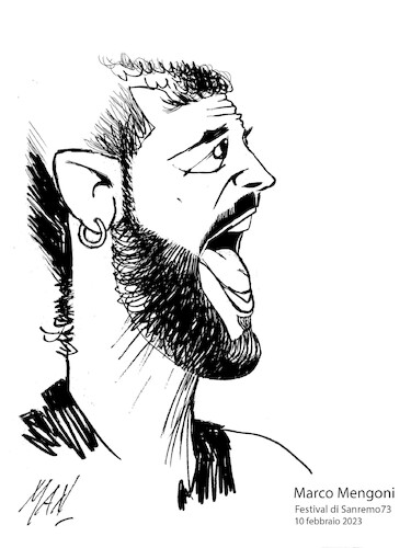 Cartoon: Marco Mengoni (medium) by Enzo Maneglia Man tagged caricatura,ritratti,mengoni,cantante,sanremo,festival