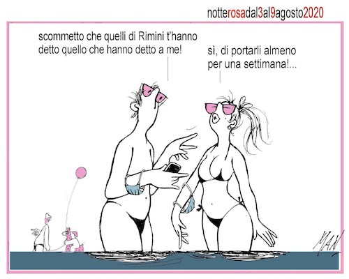 Cartoon: notte rosa (medium) by Enzo Maneglia Man tagged vignetta,umorismo,grafici,spilli,di,maneglia,fighillearte,piccolomuseo,fighille,it