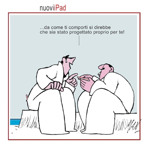 Cartoon: nuovi iPad (medium) by Enzo Maneglia Man tagged vignette,umorismo,grafico,spilli,fighillearte,piccolomuseo,fighille,ita