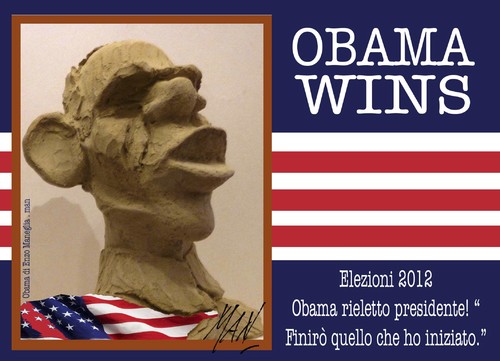Cartoon: obama wins (medium) by Enzo Maneglia Man tagged obama,wins