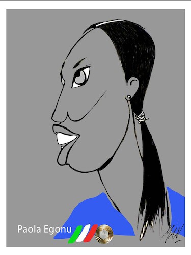 Cartoon: Paola Egonu (medium) by Enzo Maneglia Man tagged caricature,egonu,paola,volley,femminile,olimpiadi2024