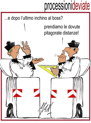 Cartoon: processioni deviate (medium) by Enzo Maneglia Man tagged cassonettari,man,maneglia,fighillearte