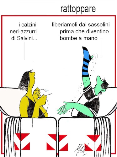 Cartoon: rattoppi (medium) by Enzo Maneglia Man tagged spilli,di,man,vignetta,umorismo,grafico,satira,maneglia,fighillearte