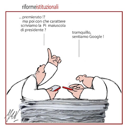 Cartoon: Riforme istituzionali (medium) by Enzo Maneglia Man tagged vignette,umorismo,grafico,spilli,fighillearte,piccolomuseo,fighille,ita