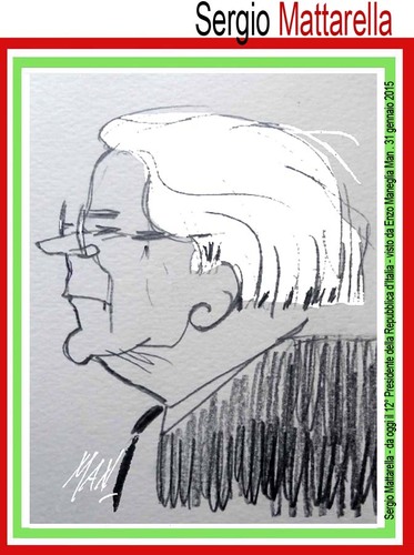 Cartoon: Sergio Mattarella Presidente (medium) by Enzo Maneglia Man tagged man,maneglia,fighillearte,italiana,repubblica,presidente,mattarella,sergio