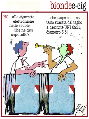 Cartoon: sigarette elettroniche (medium) by Enzo Maneglia Man tagged man,maneglia,sigaretteelettroniche,cassonettari