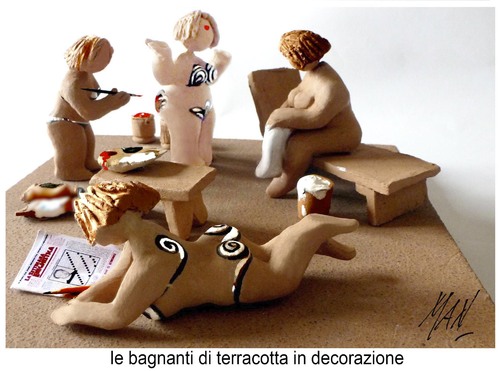 Cartoon: grafica scultura Man (medium) by Enzo Maneglia Man tagged man,maneglia,pazzini,cucina,libri,illustrazioni