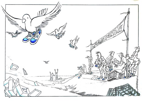 Cartoon: partenze Rio 2016 (medium) by Enzo Maneglia Man tagged partenza,2016,olimpiadi,vignette